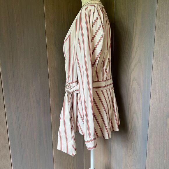 LANE BRYANT Blouse Striped Faux Wrap 18 *NWT* - Picture 5 of 12